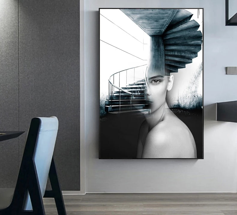 Spiral Staircase Decoration Style Canvas